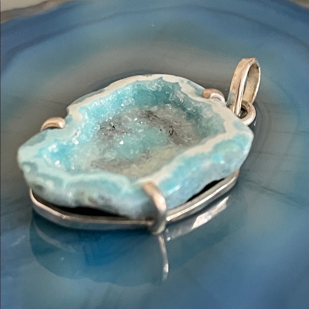⭐️ New Druzy Sterling Silver Pendant - Picture 4 of 7